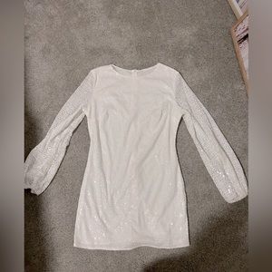 White sparkly mini homecoming dress never worn